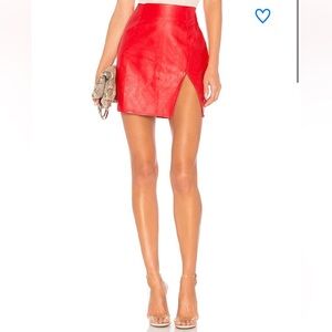 Revolve Superdown Trinity Faux Leather Skirt XS